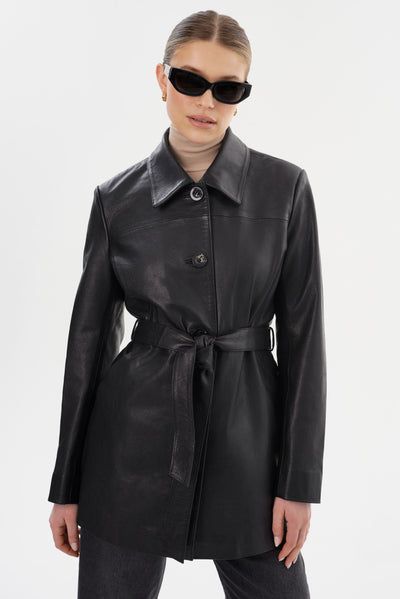 MARLOWE | Leather Trench Coat