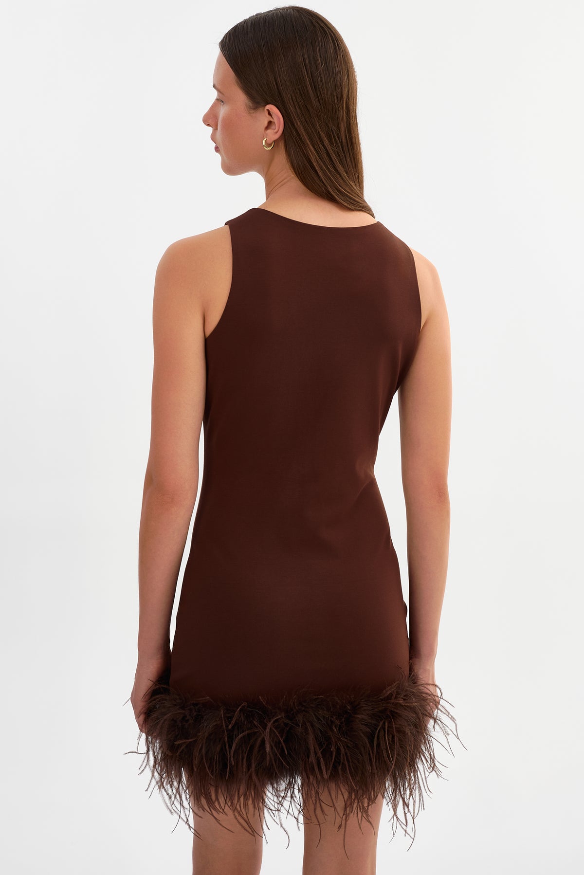 MARTINA | Sleeveless Feather Trimmed Mini Dress