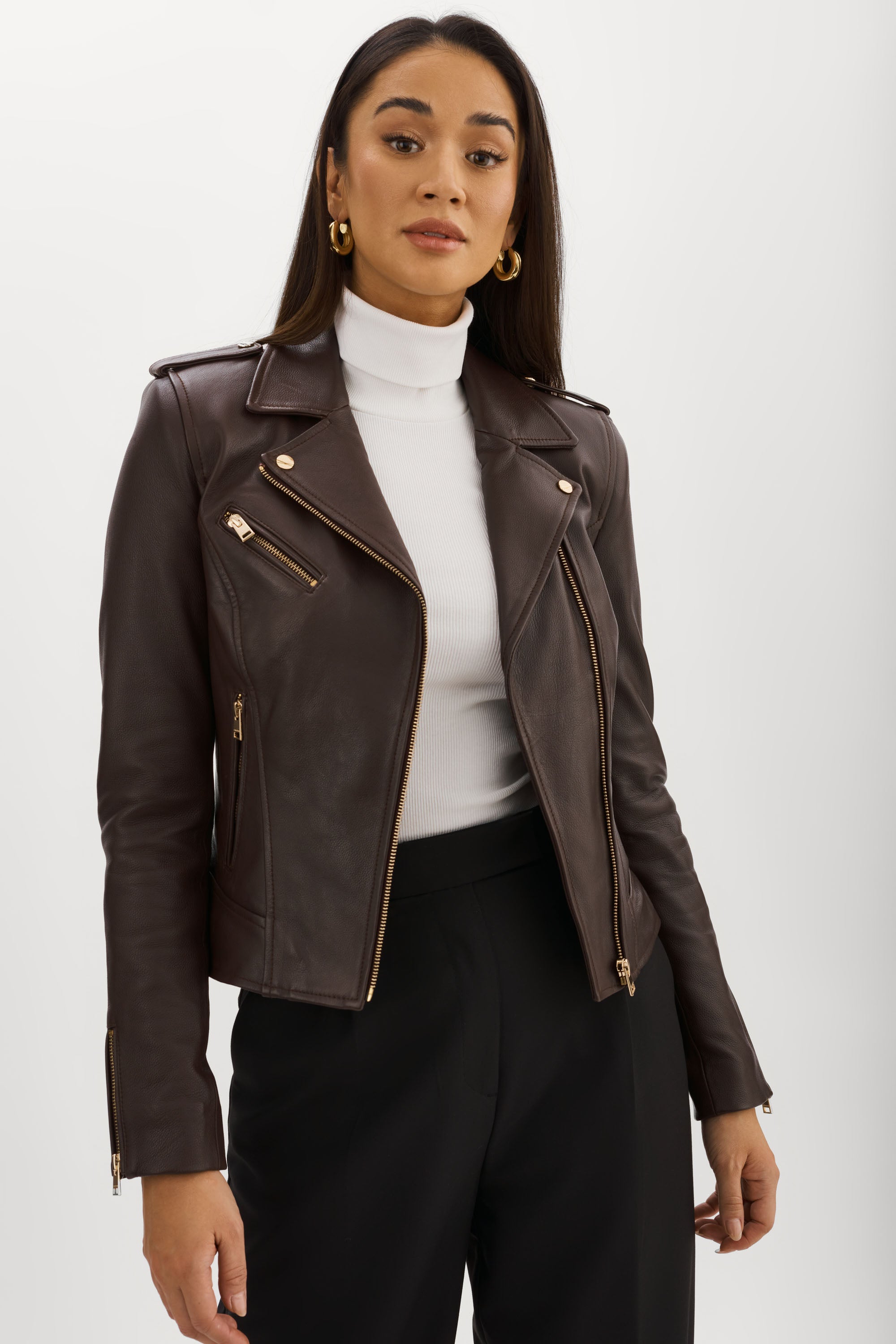 Lamarque leather on sale biker jacket
