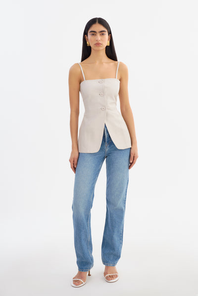 MILANA | Leather Bustier Top