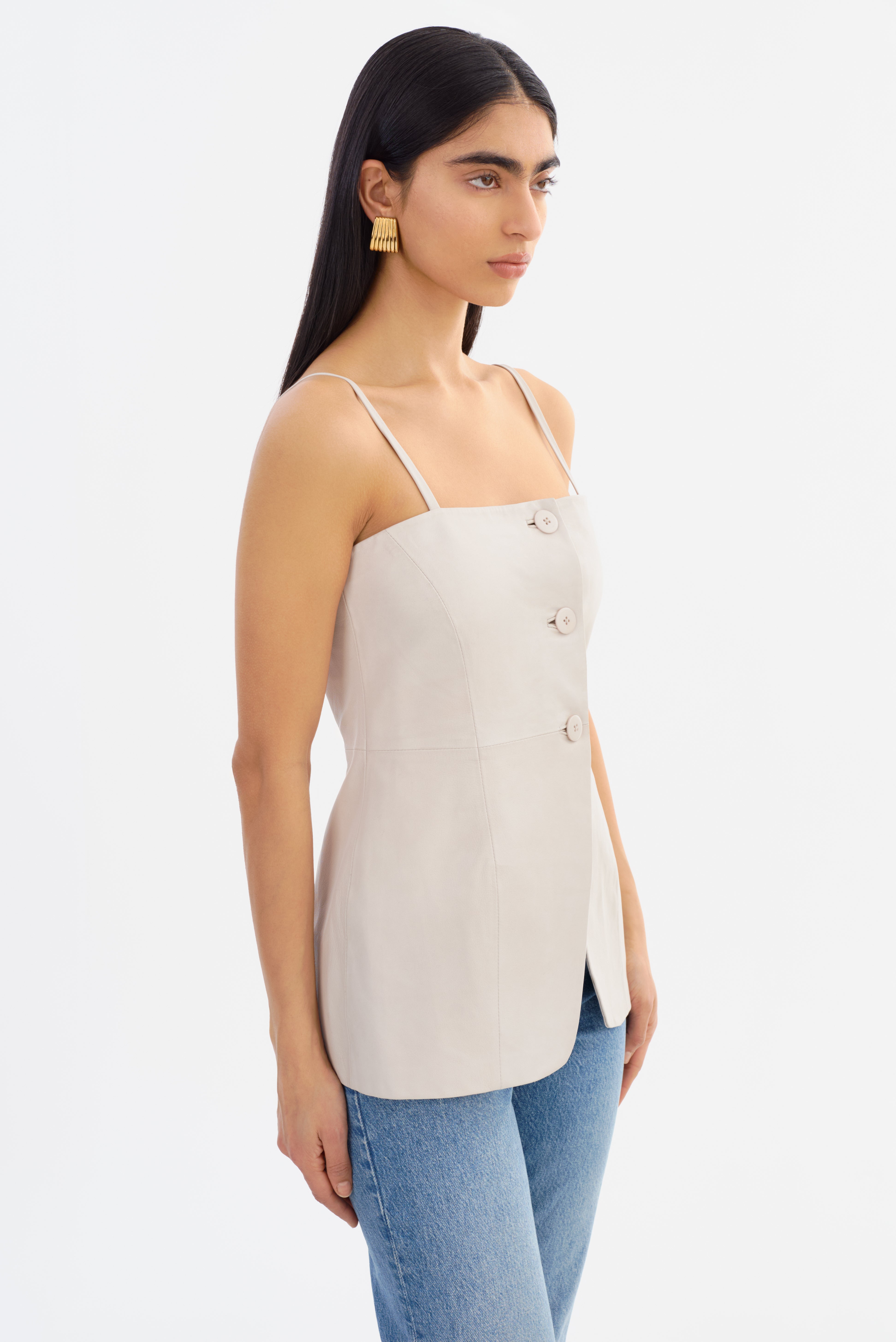 MILANA | Leather Bustier Top
