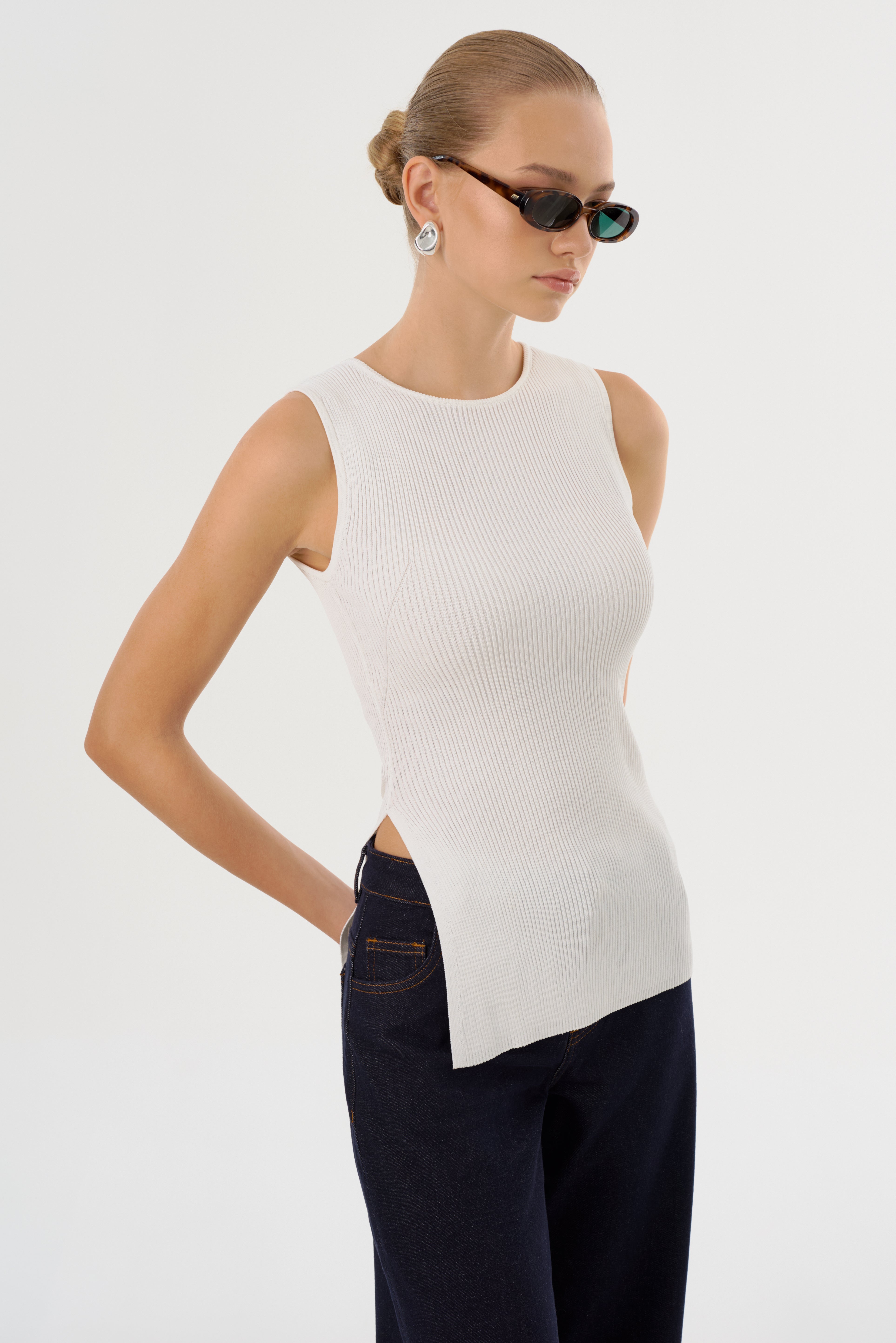 MILOU | Rib Knit Sleeveless Top