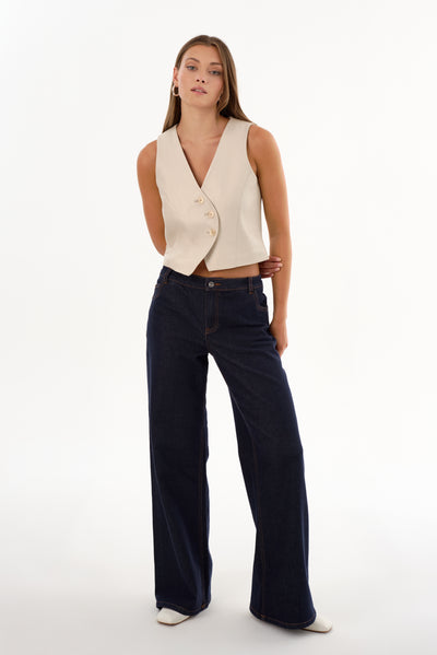 NAIARA | Leather Asymmetric Vest