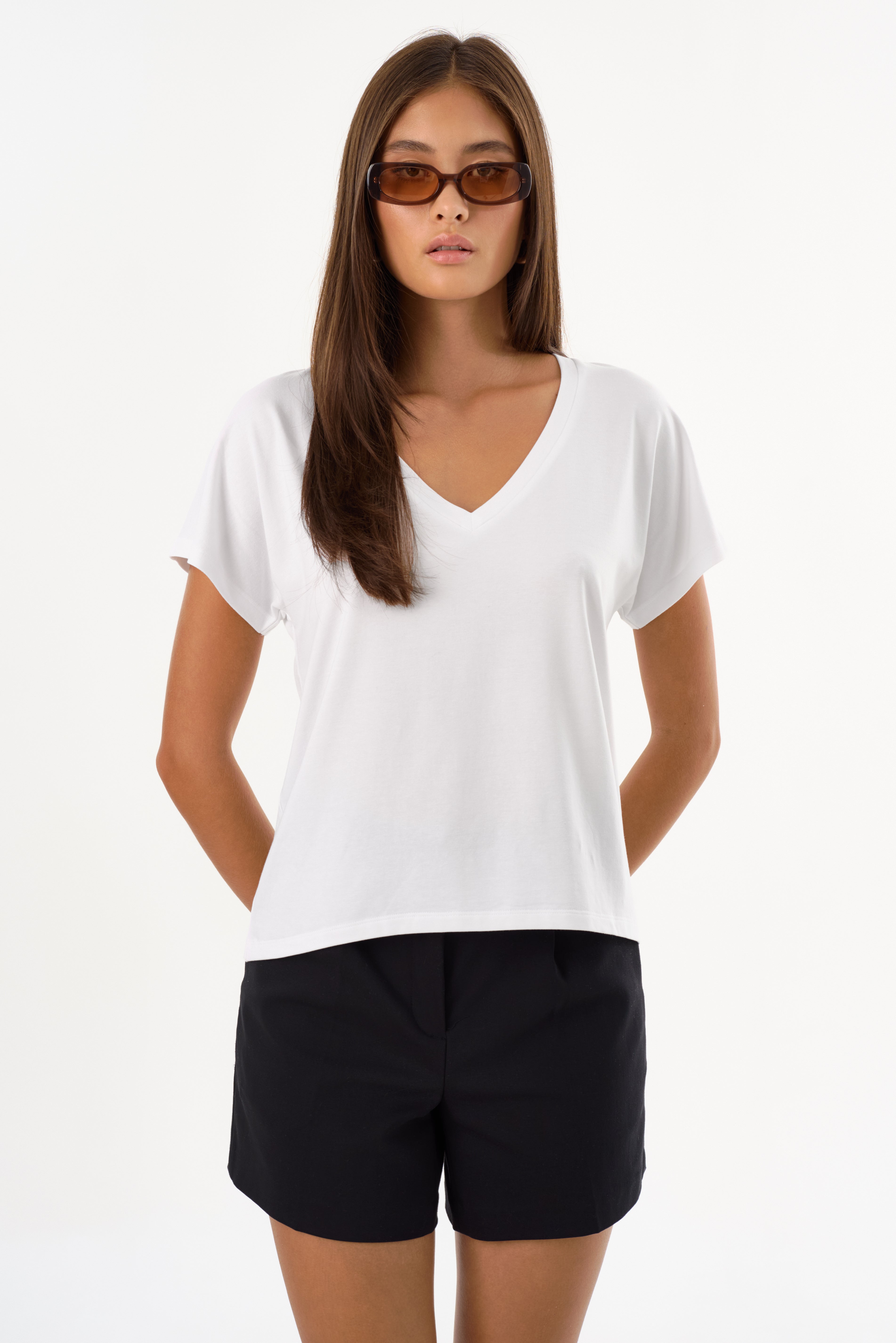 NEREA | T-shirt en jersey à col en V