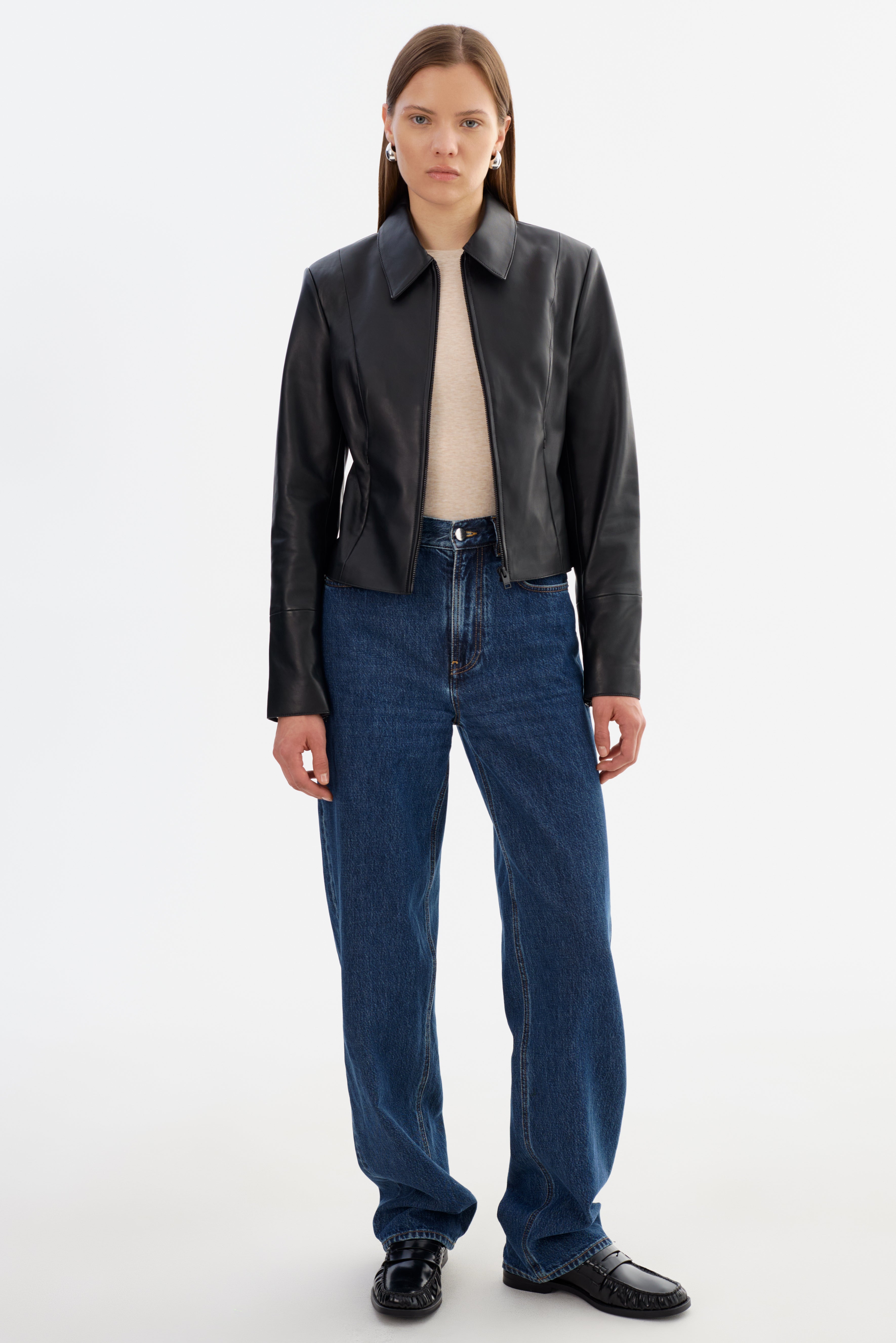 Oceana | Fitted Leather Jacket Black / S Oceana | Fitted Leather Jacket Black / S