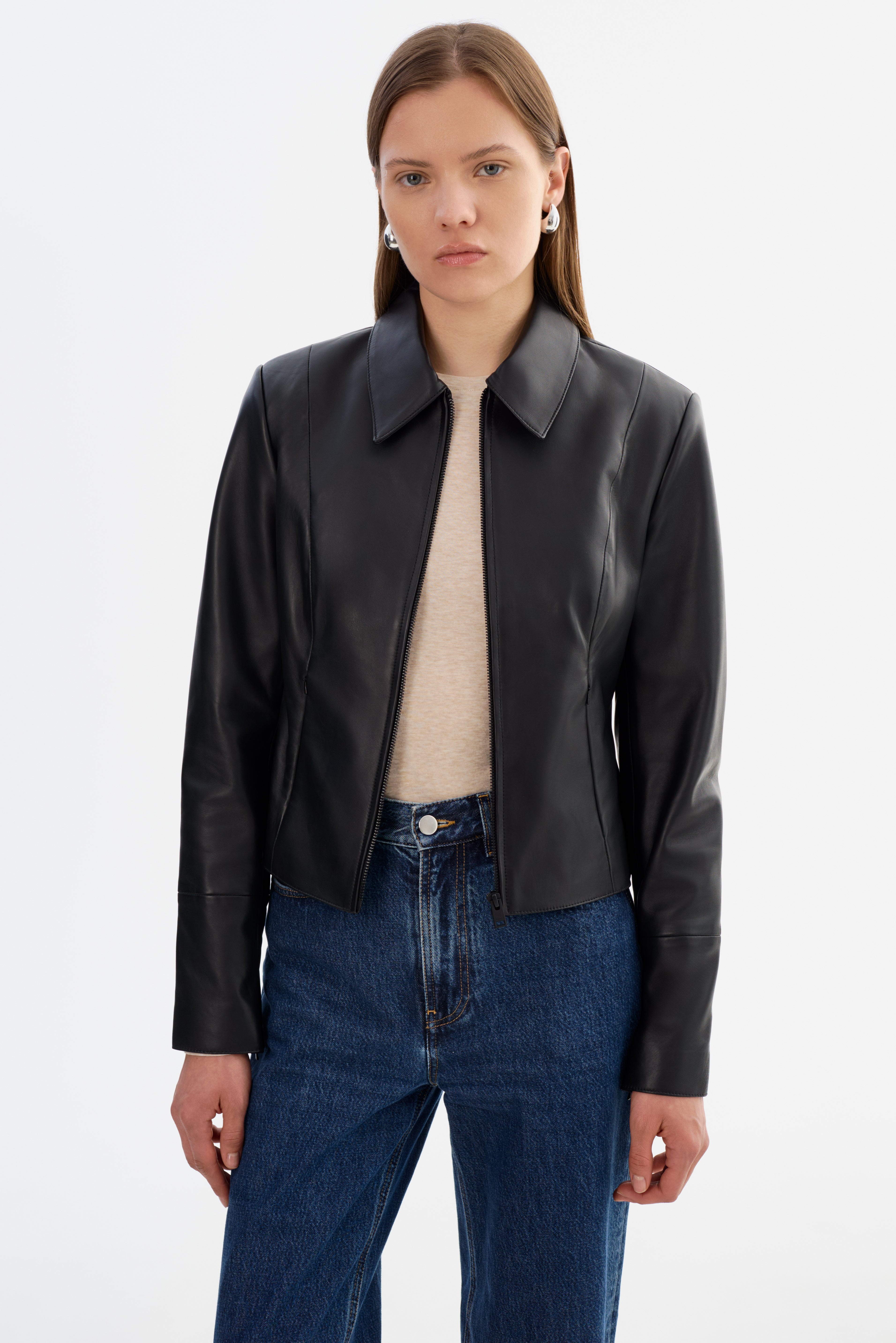 OCEANA | Veste en cuir ajustée
