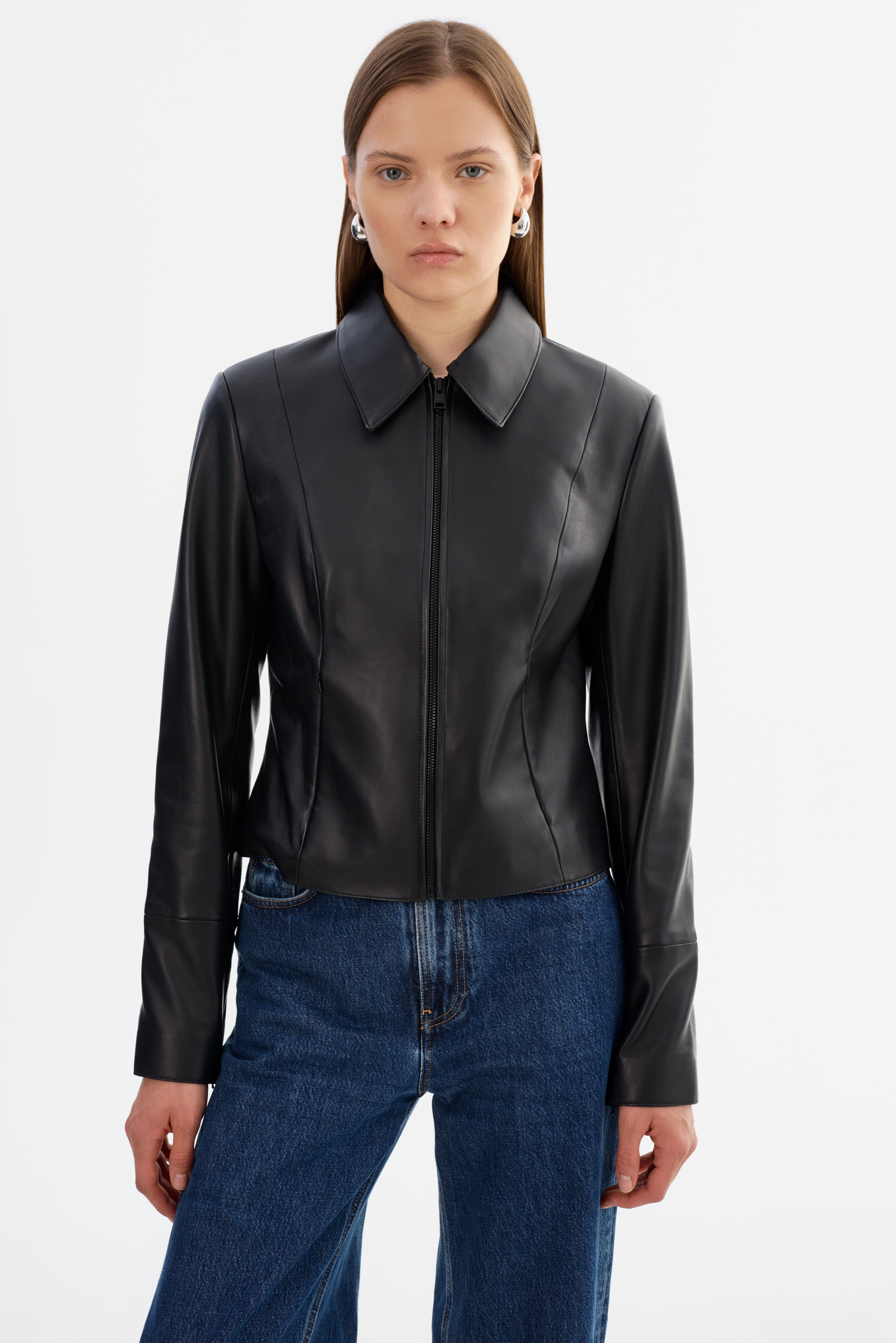 OCEANA | Veste en cuir ajustée