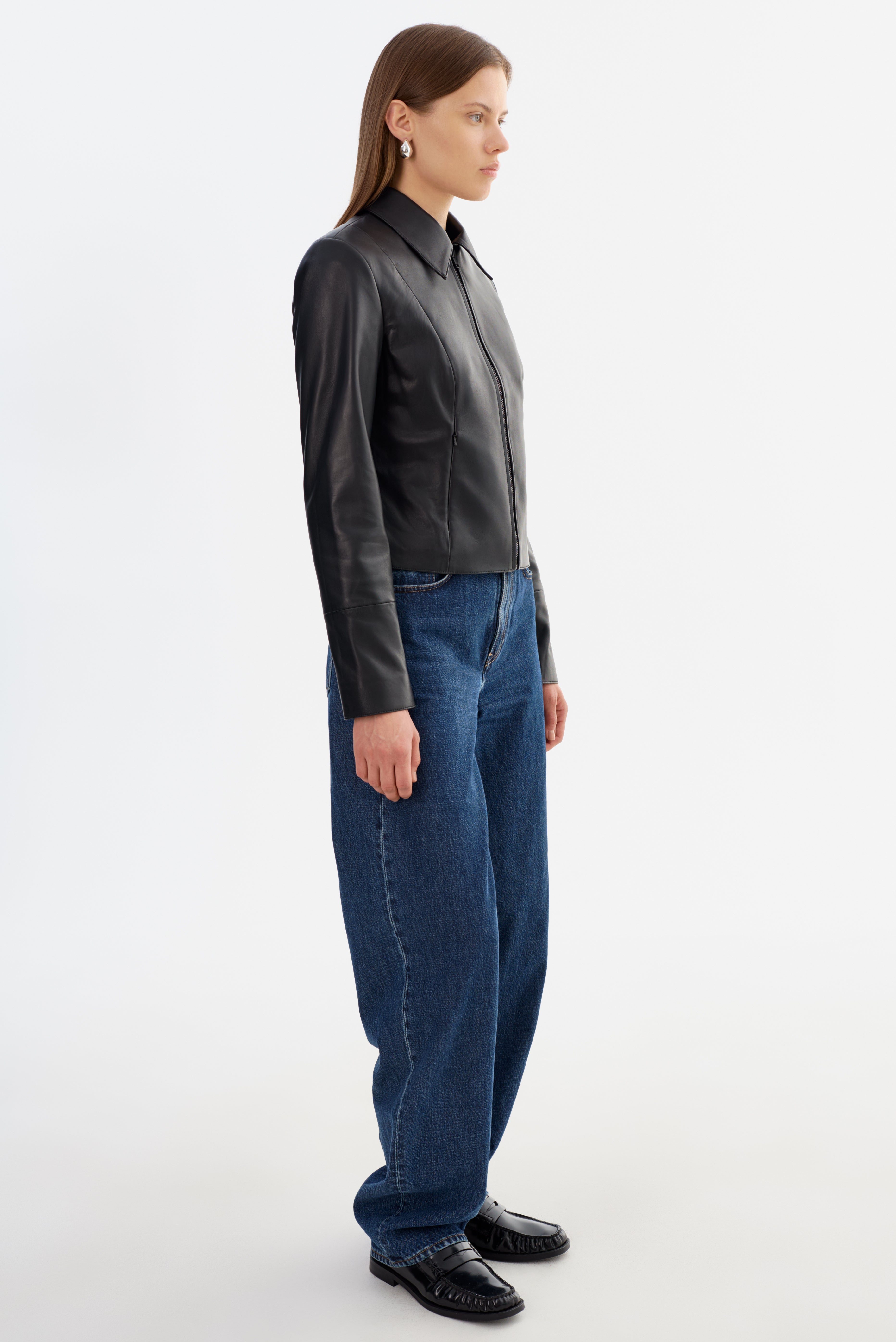 OCEANA | Veste en cuir ajustée