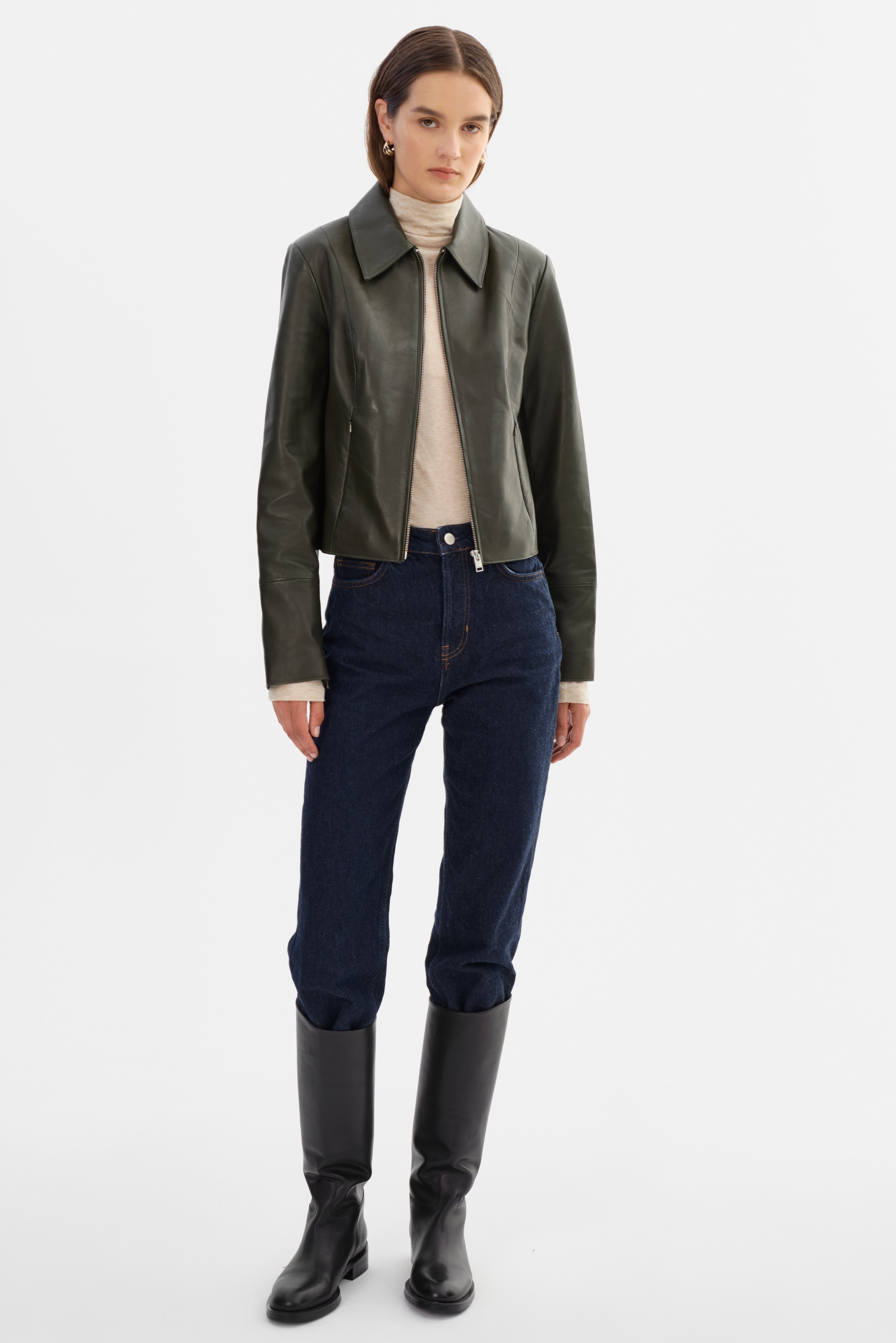 OCEANA | Veste en cuir ajustée