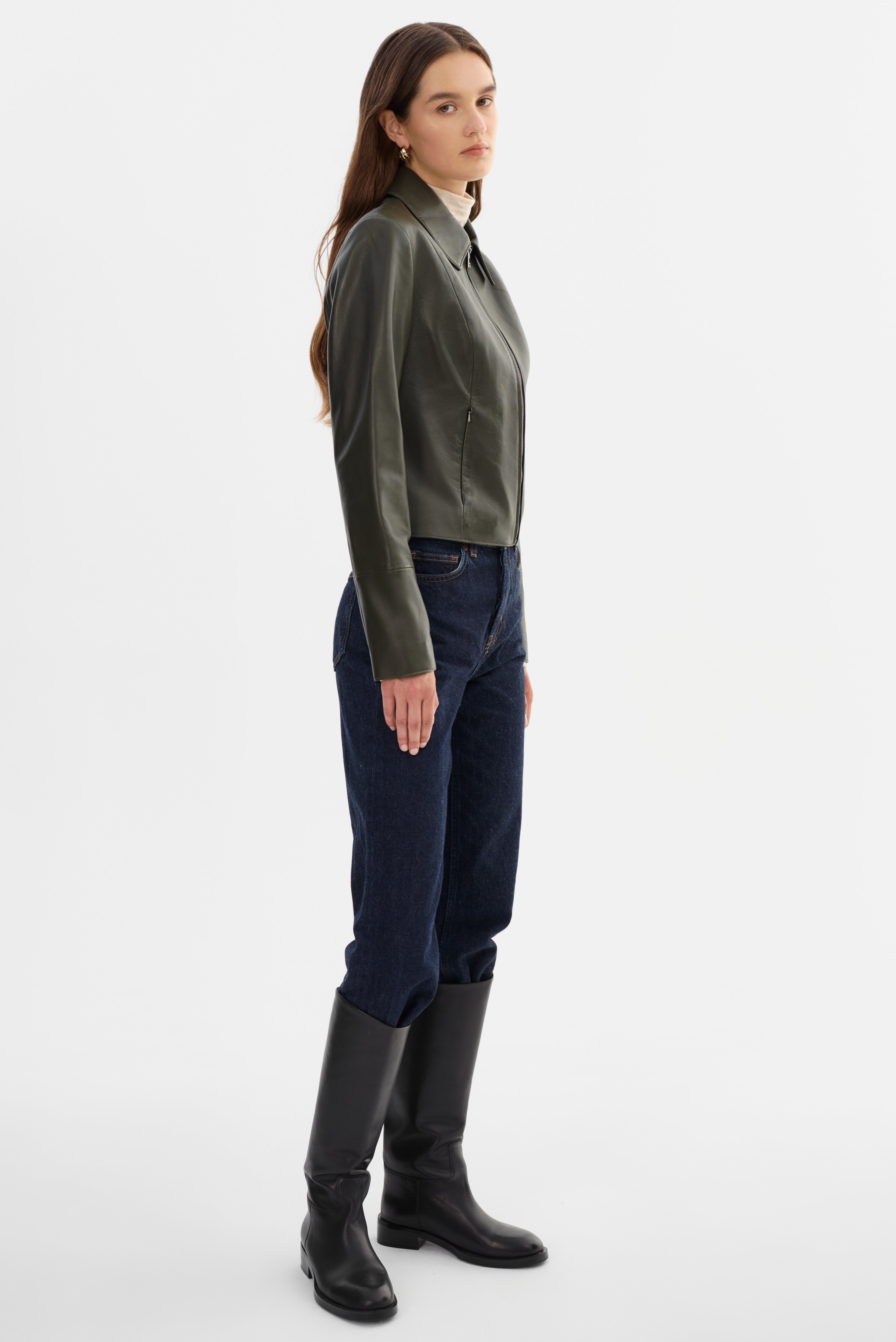 OCEANA | Veste en cuir ajustée