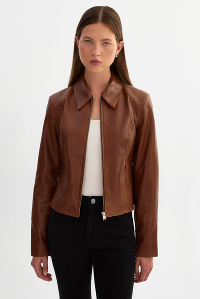 OCEANA | Fitted Leather Jacket