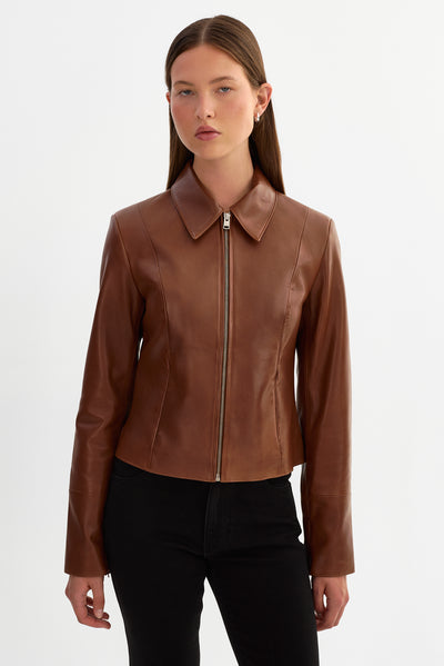 OCEANA | Fitted Leather Jacket