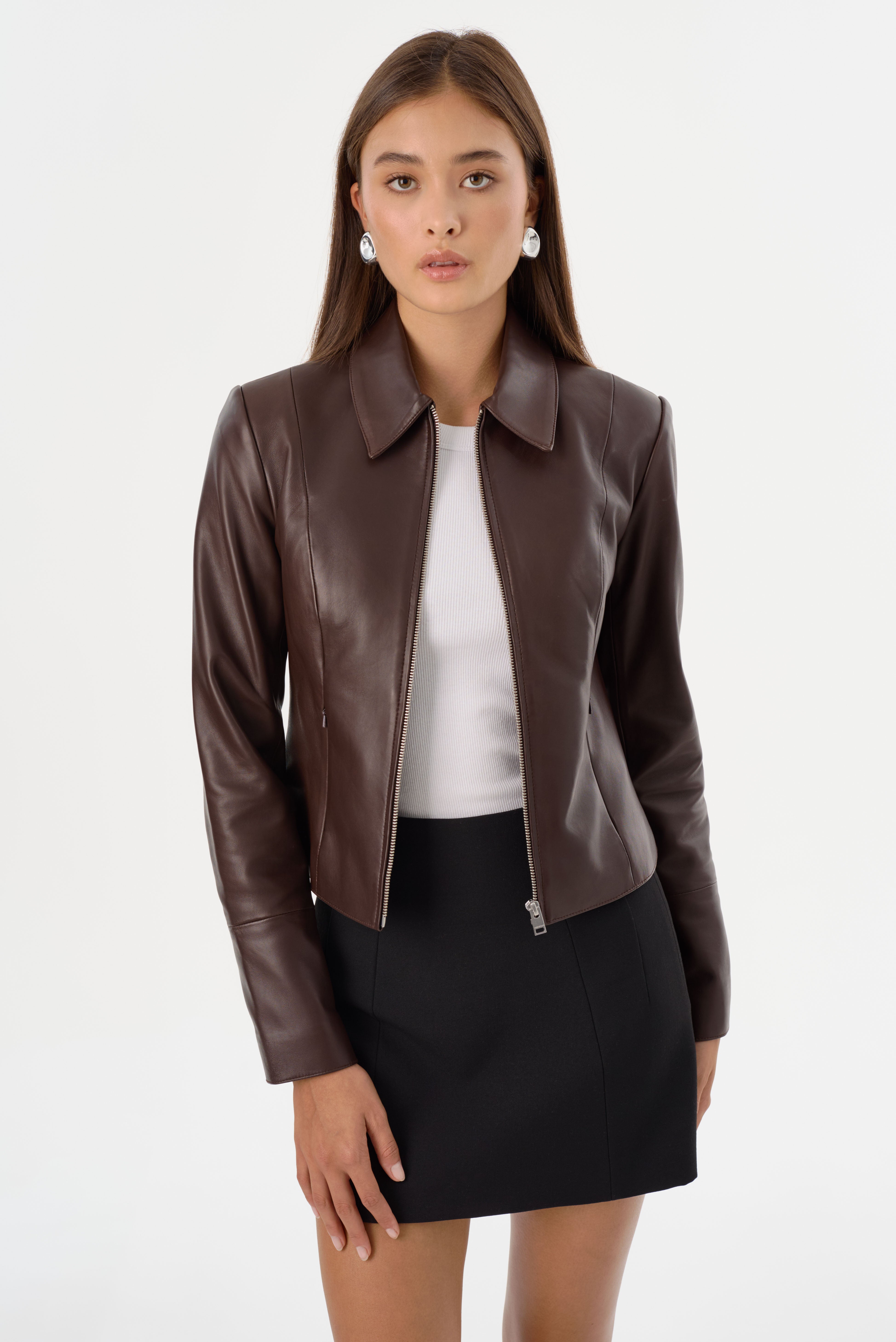 OCEANA | Veste en cuir ajustée