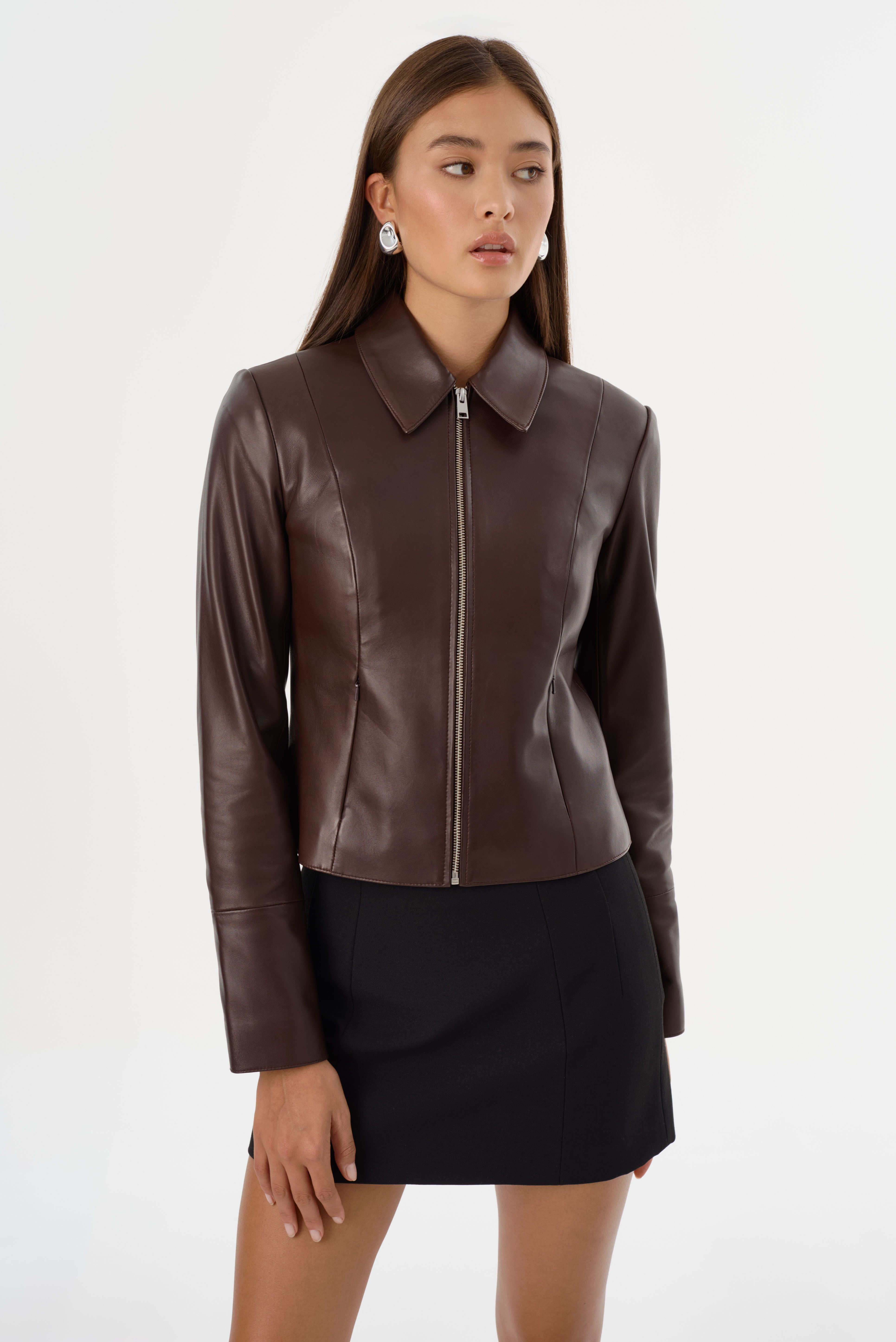 OCEANA | Veste en cuir ajustée