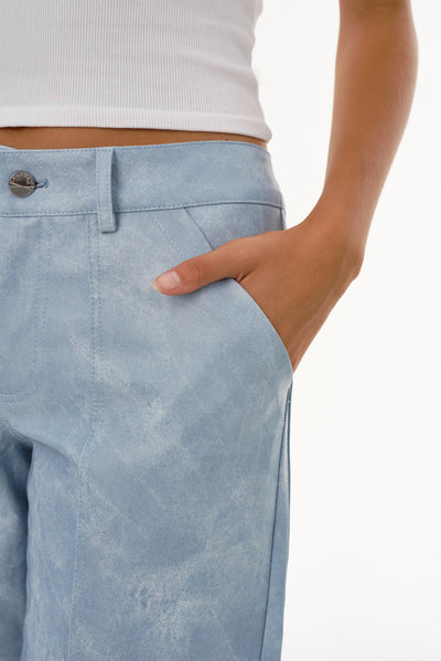 ODILE | Faux Leather Cargo Pants