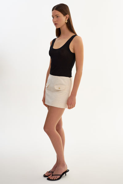 OLEXA | Faux Hair Tiger Print Mini Skirt