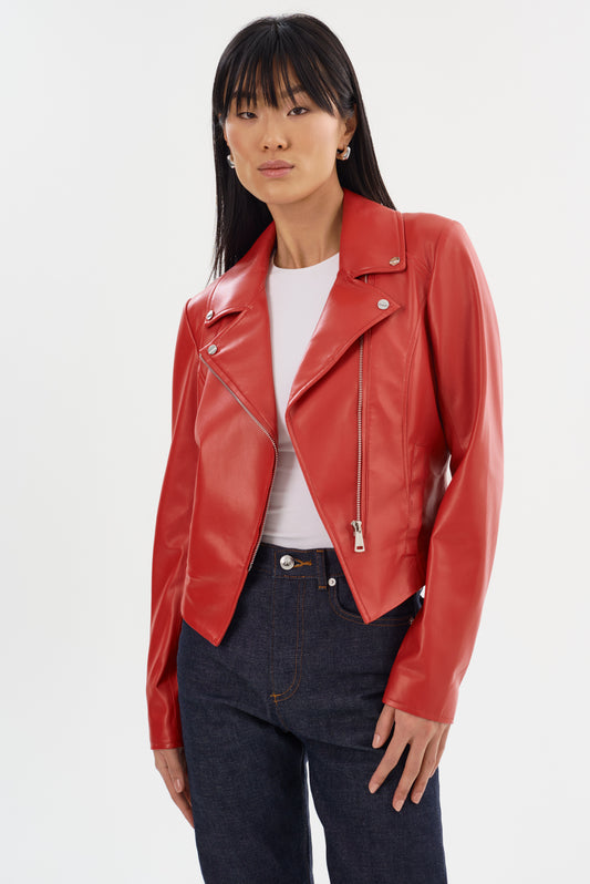 PASCALE | Fitted Faux Leather Jacket