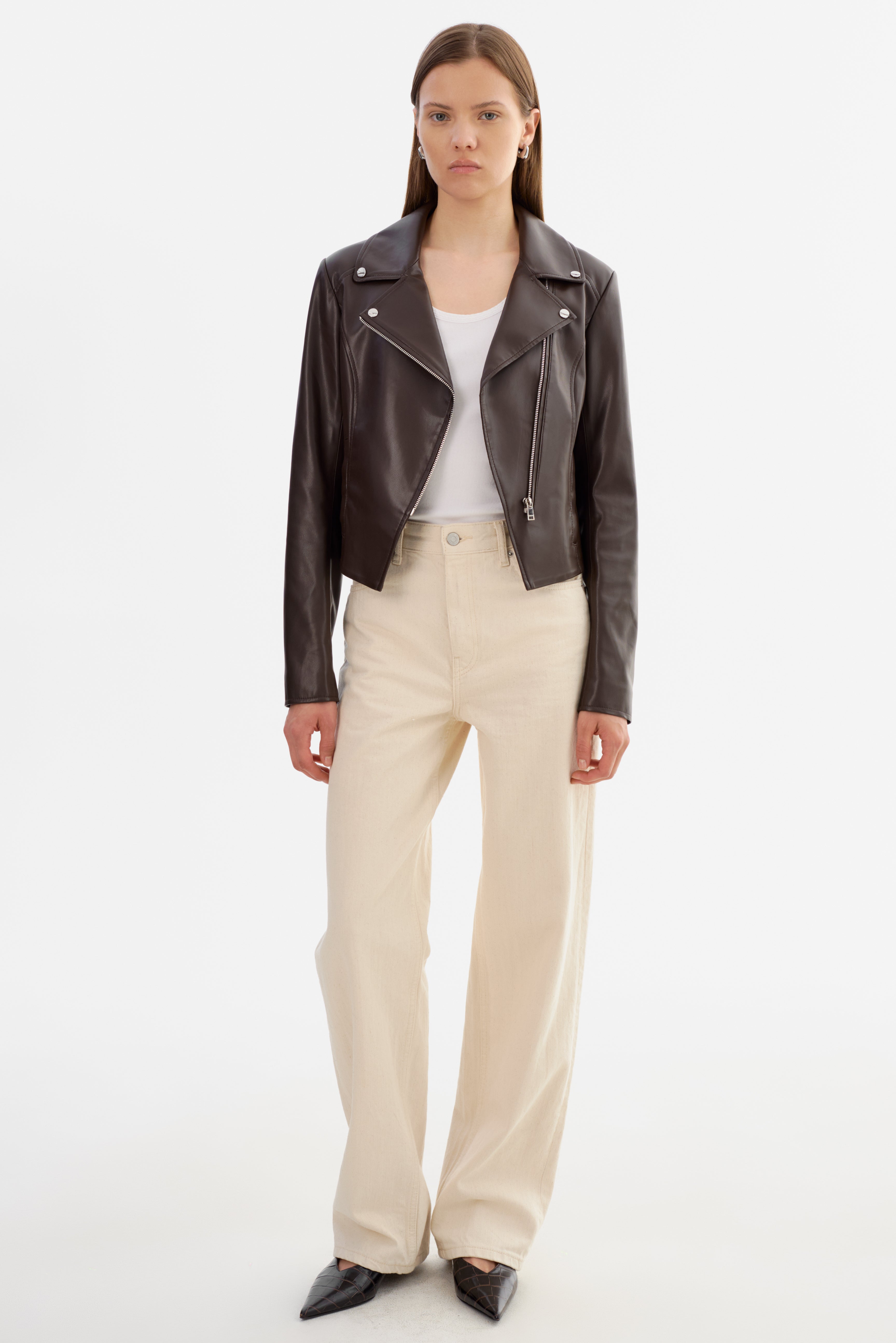 PASCALE | Veste en similicuir ajustée