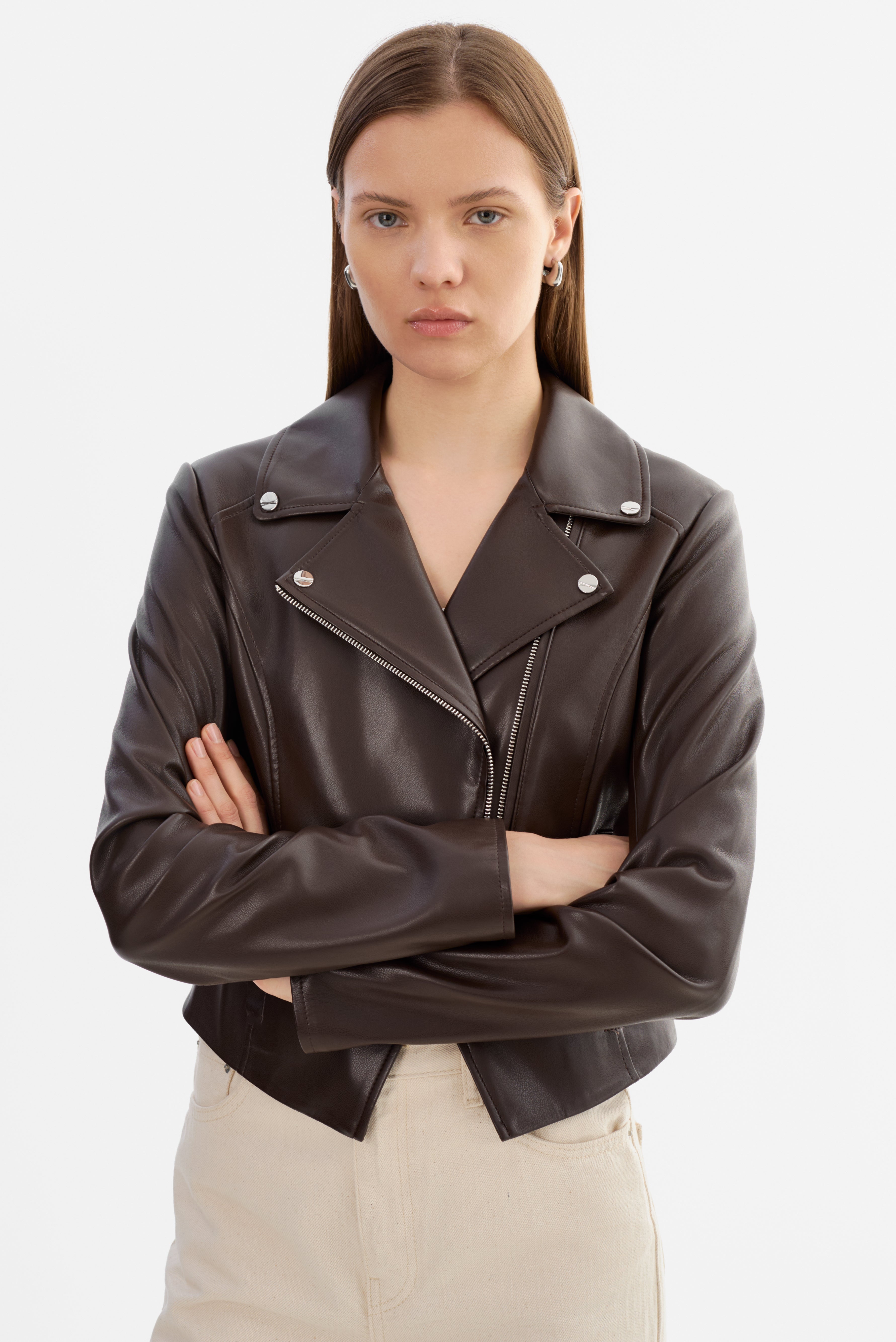 PASCALE | Veste en similicuir ajustée