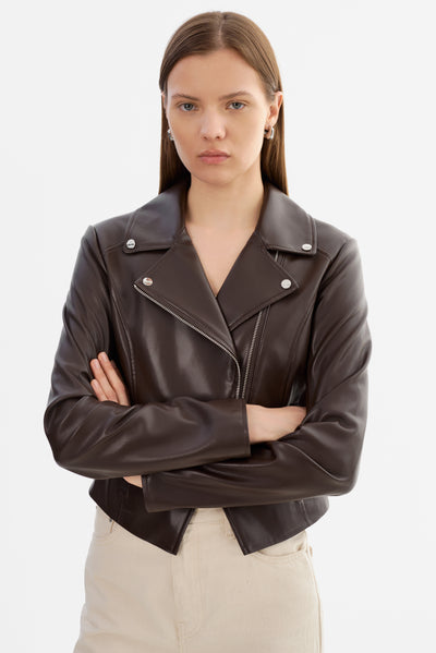 PASCALE | Fitted Faux Leather Jacket