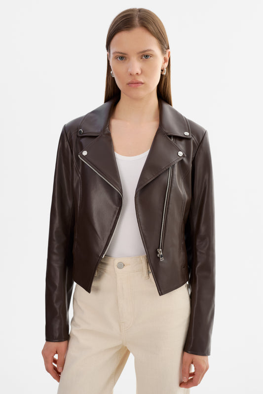 PASCALE | Fitted Faux Leather Jacket