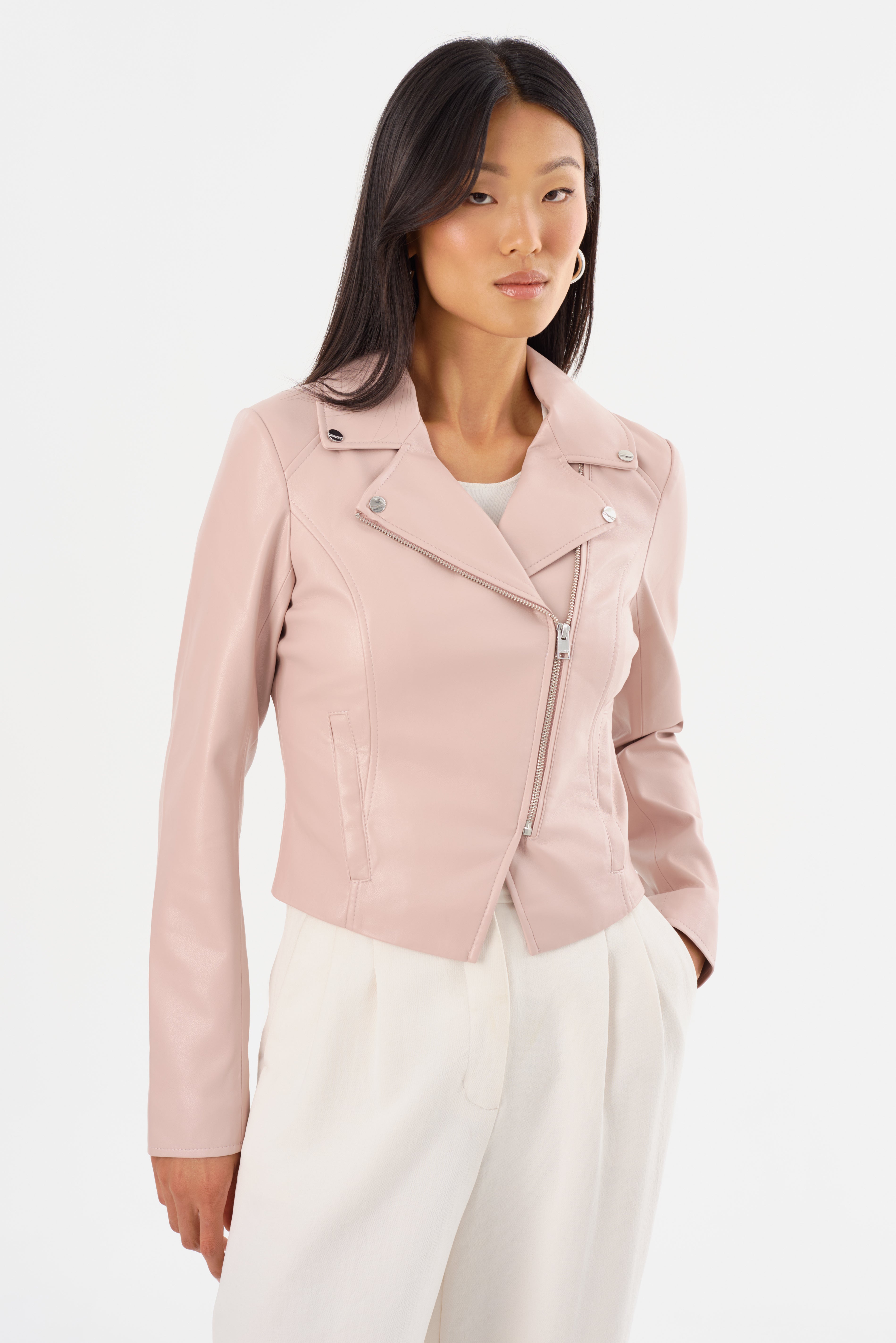 PASCALE | Fitted Faux Leather Jacket
