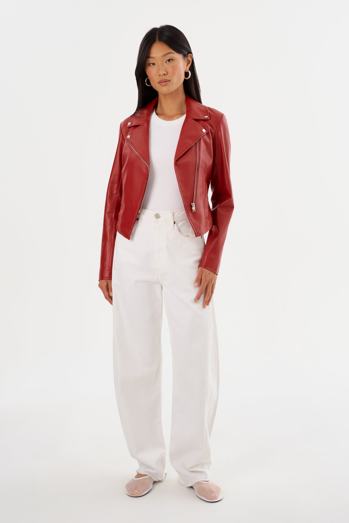 PASCALE Fitted Faux Leather Jacket