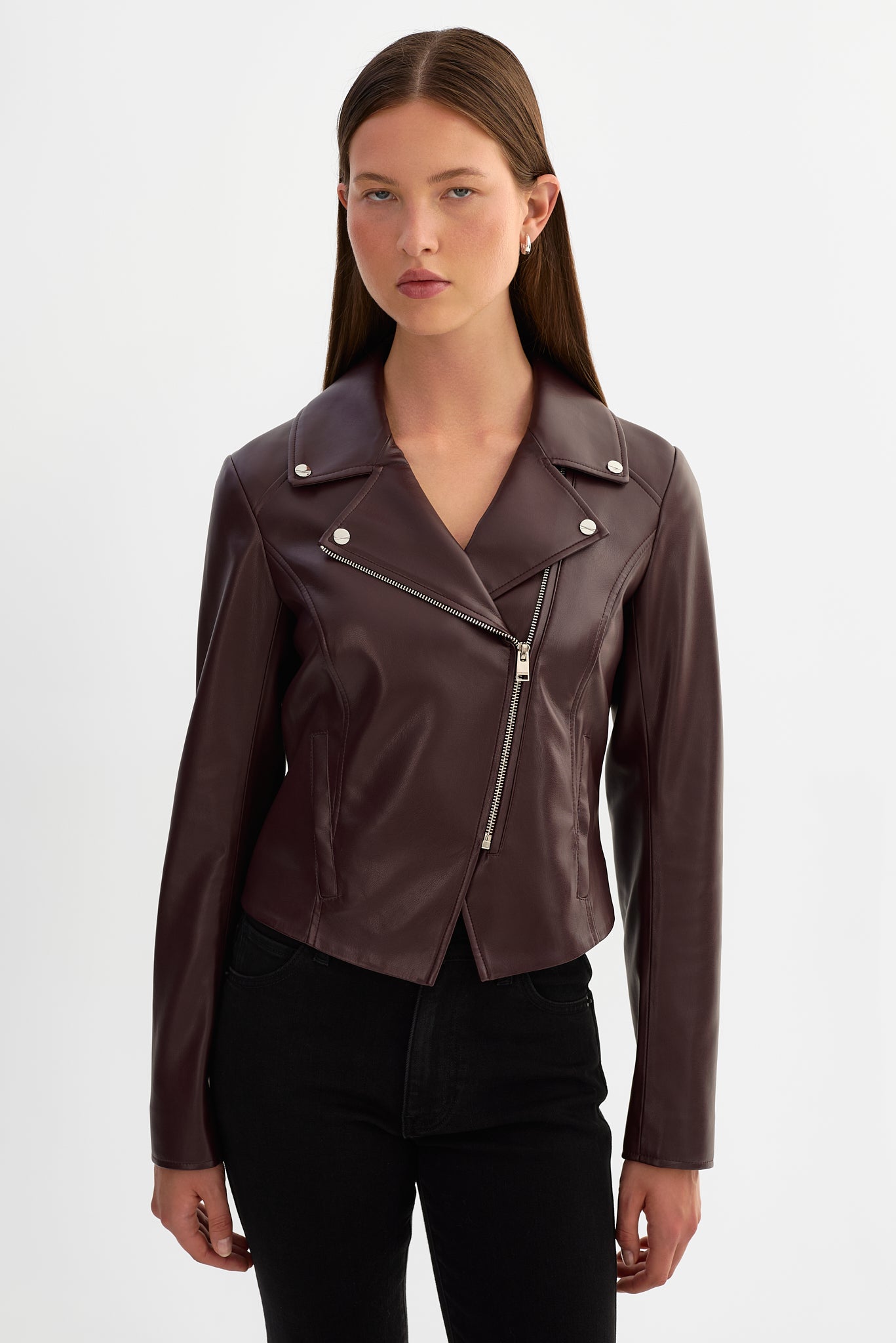 PASCALE | Fitted Faux Leather Jacket