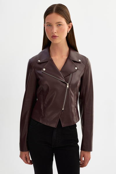 PASCALE | Fitted Faux Leather Jacket