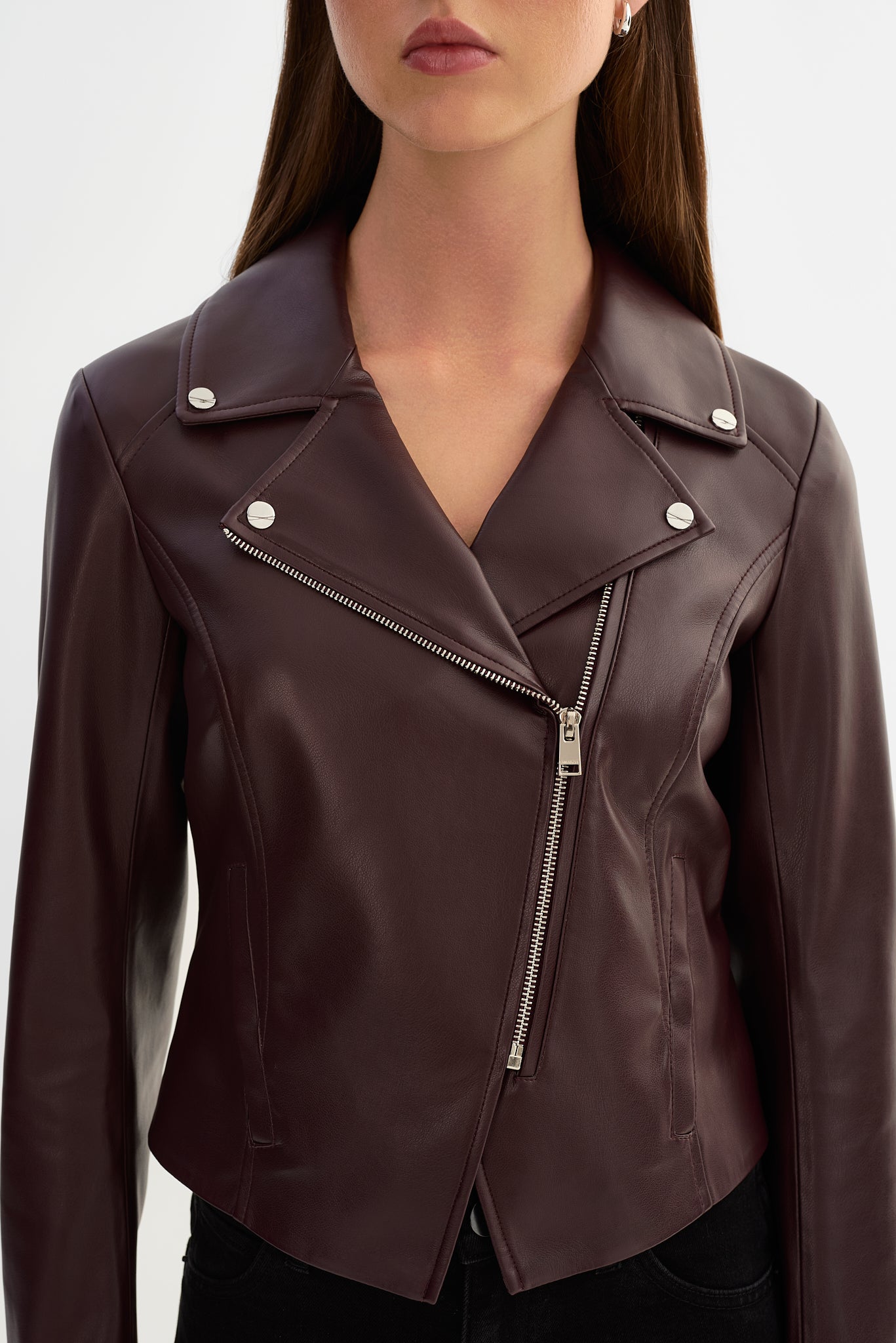 PASCALE | Fitted Faux Leather Jacket