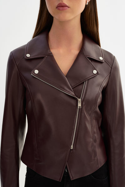 PASCALE | Fitted Faux Leather Jacket