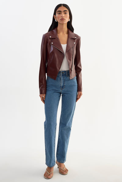 PASCALE | Fitted Faux Leather Jacket