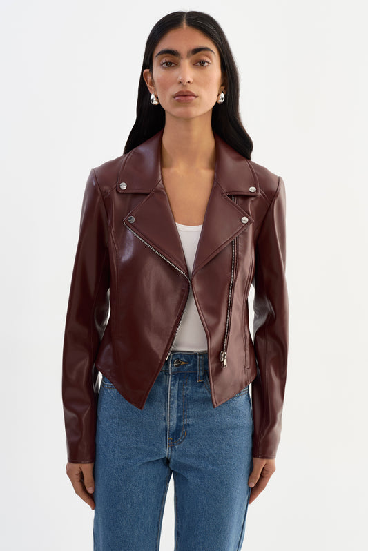 PASCALE | Fitted Faux Leather Jacket