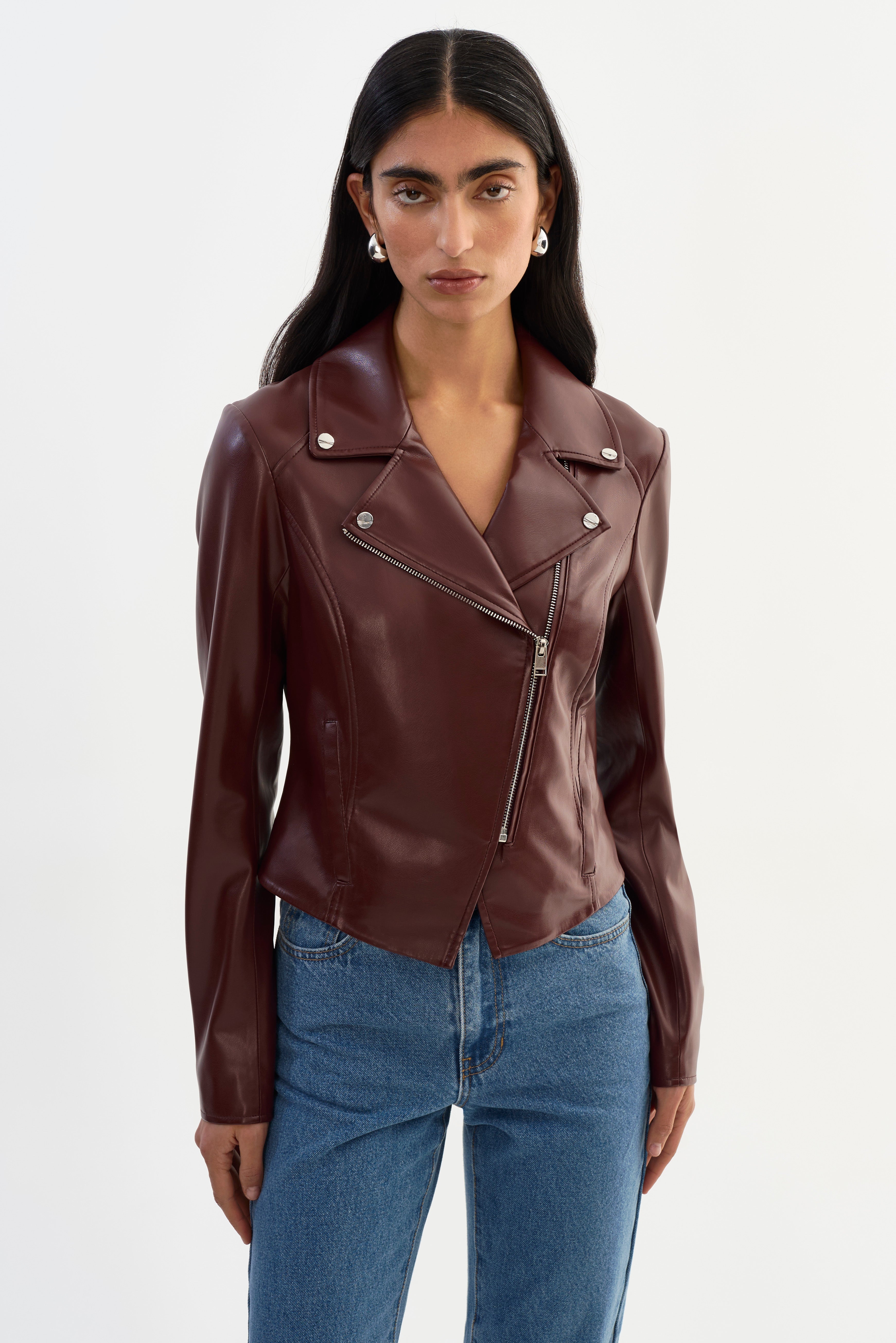 PASCALE | Fitted Faux Leather Jacket