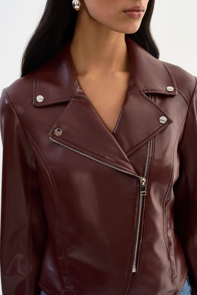 PASCALE | Fitted Faux Leather Jacket