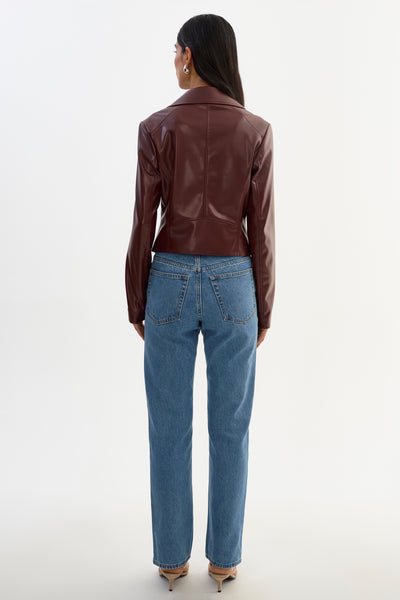 PASCALE | Fitted Faux Leather Jacket