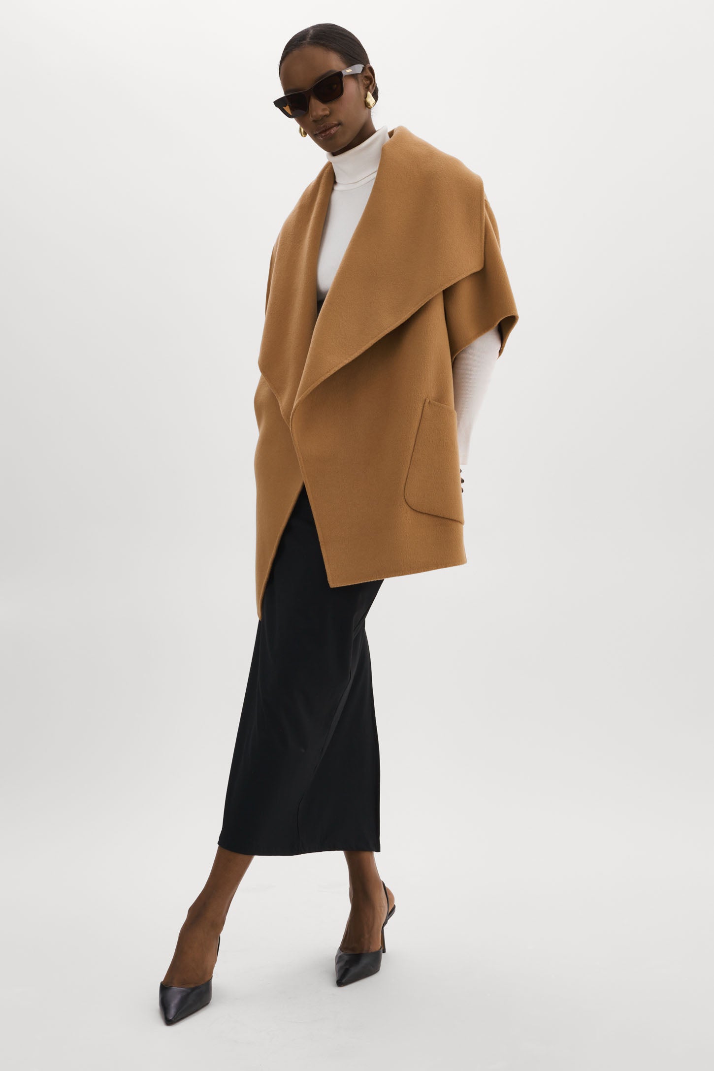 Signature wool cashmere coat camel