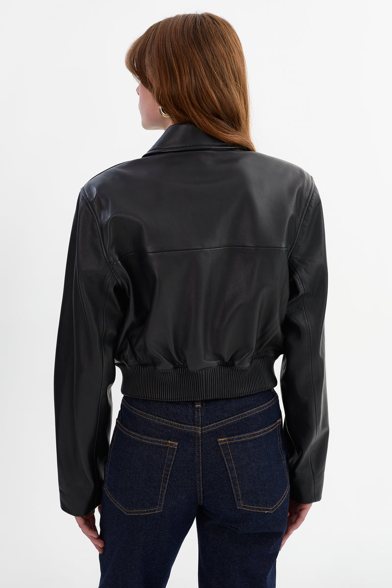 Perry Leather Bomber Jacket