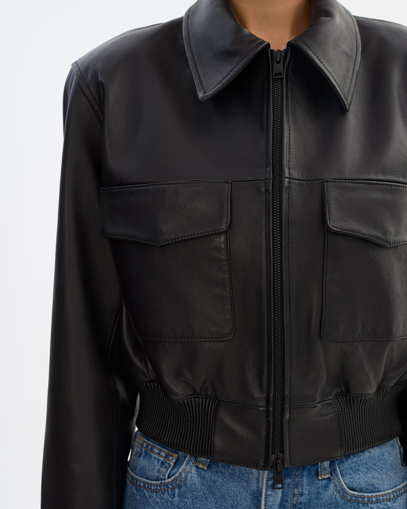 Perry Leather Bomber Jacket