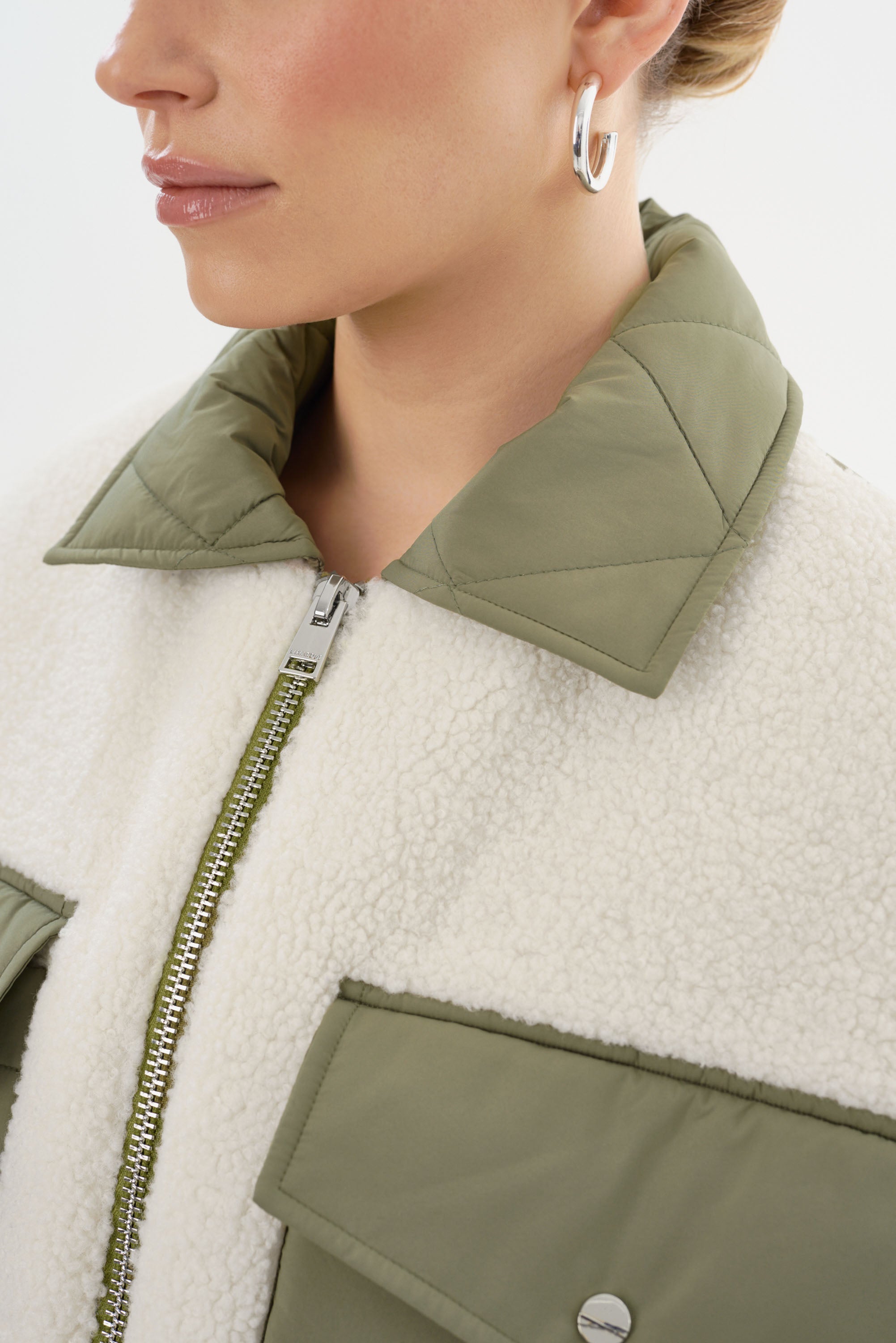 PEYTON | Blouson bomber en matières mixtes
