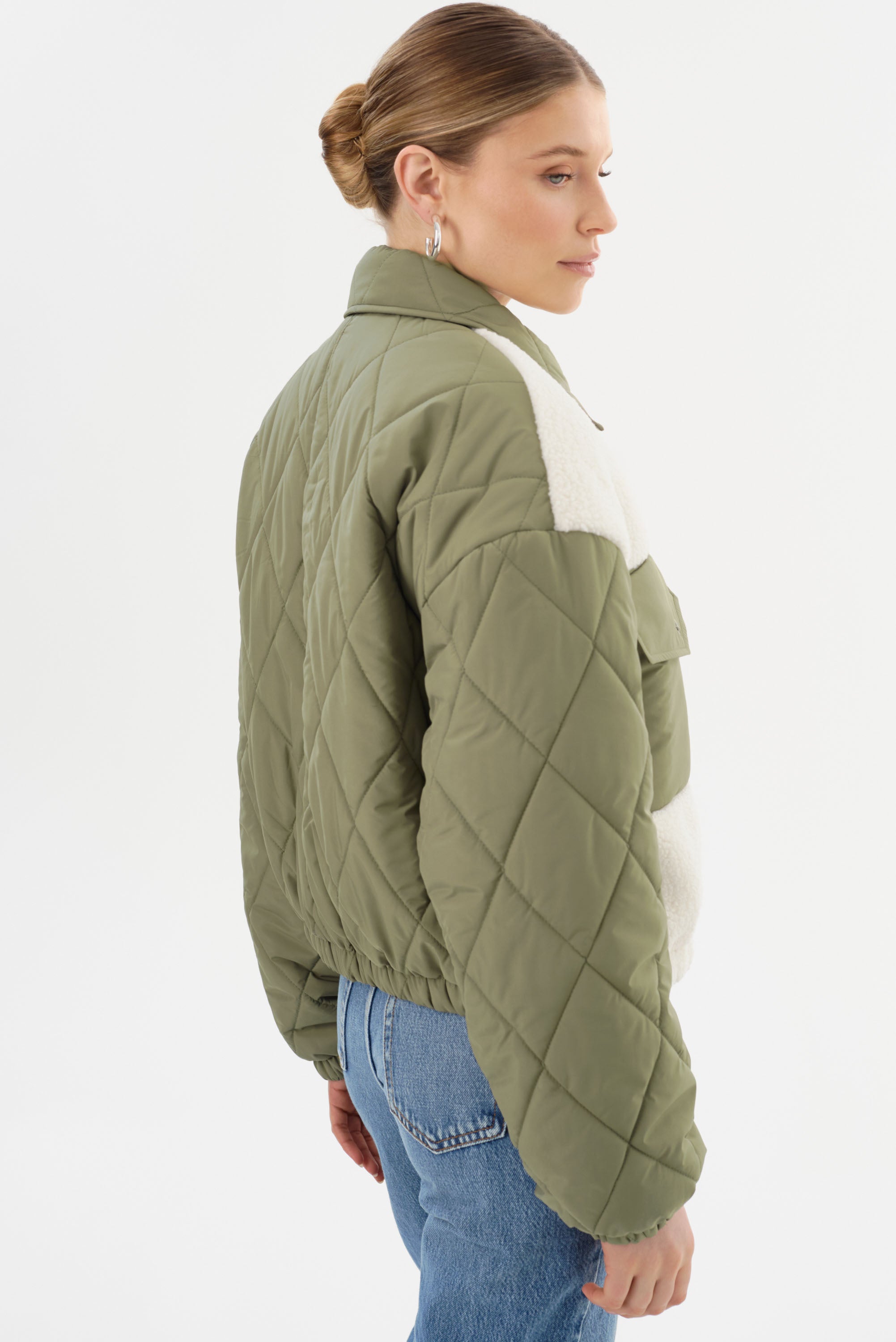 PEYTON | Blouson bomber en matières mixtes
