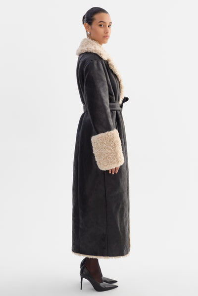 POLLY | Mixed Media Maxi Coat
