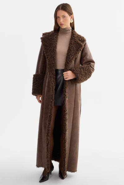 POLLY | Mixed Media Maxi Coat