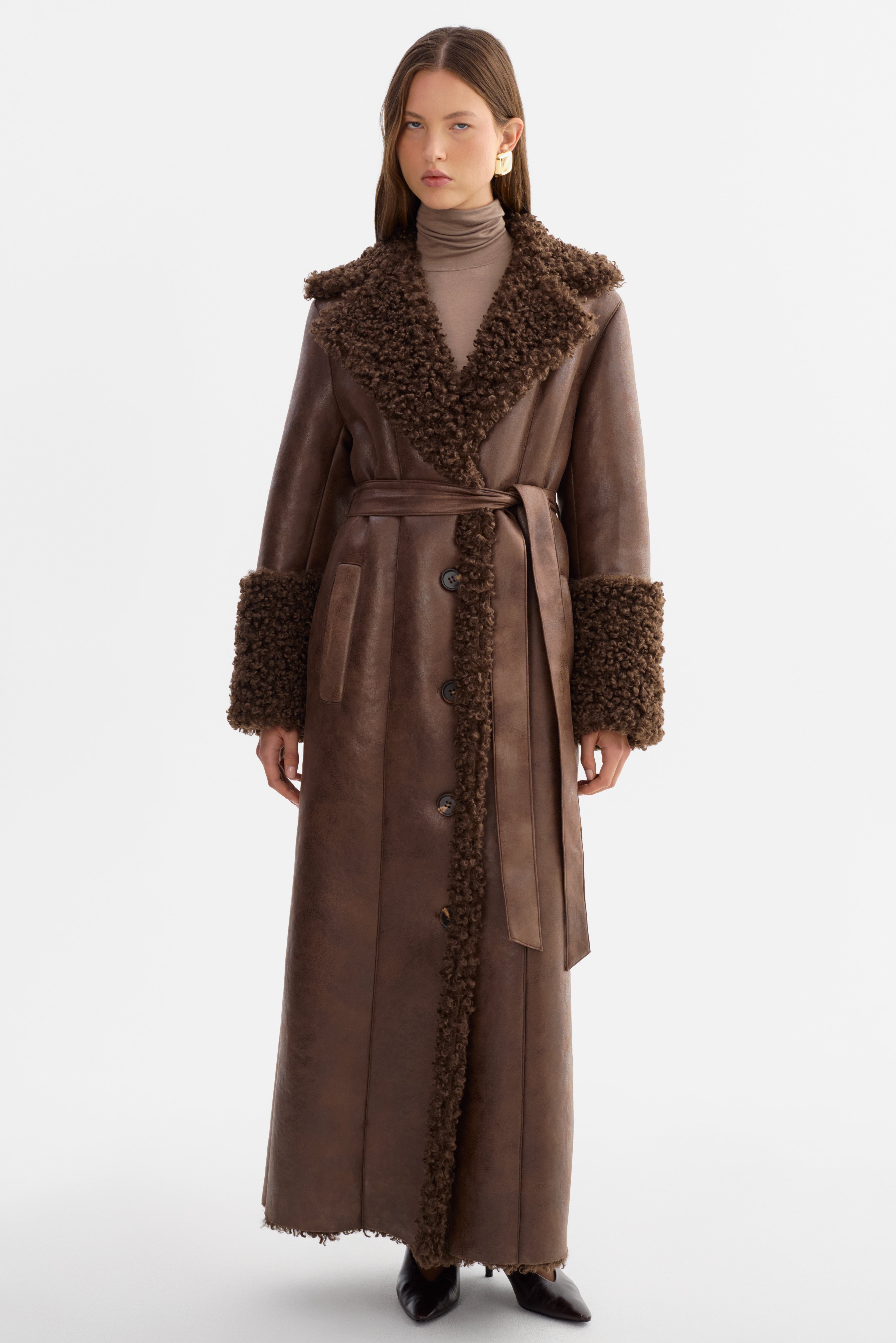 POLLY | Manteau en fausse peau de mouton