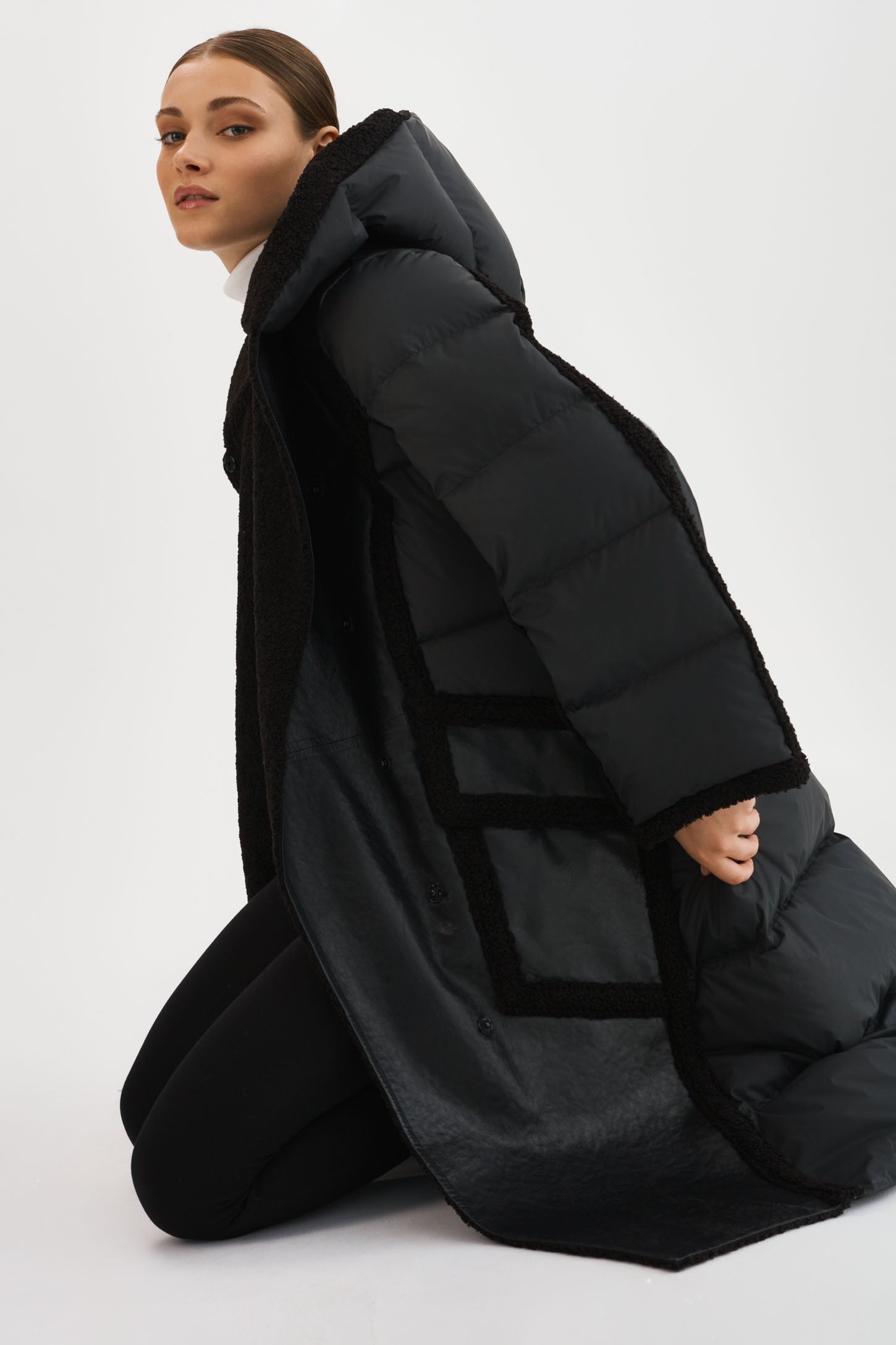 REXANA Mixed Media Puffer Coat