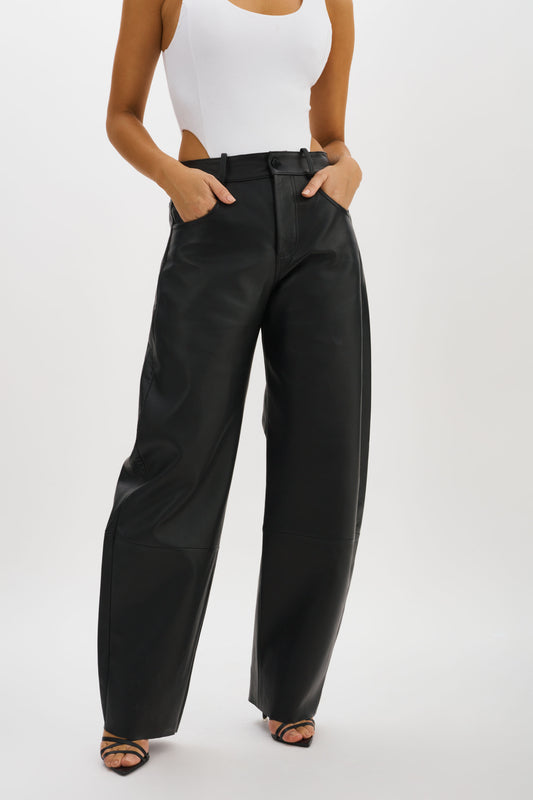 RIDA | Pantalon en cuir décontracté