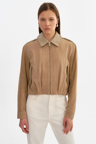 ROBBIE | Suede Bomber Jacket