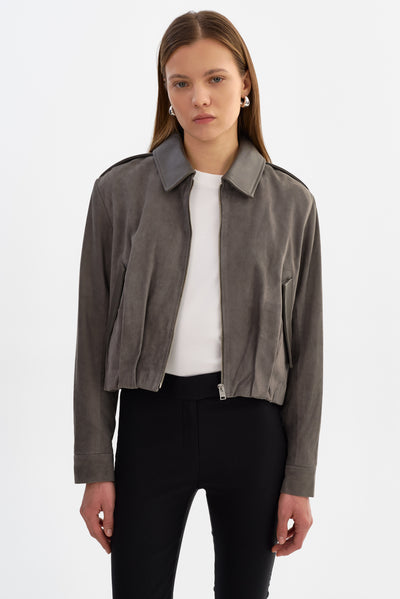 ROBBIE | Suede Bomber Jacket