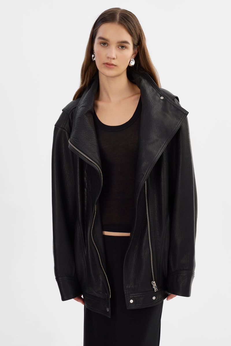 Oversized Leather Jacket
