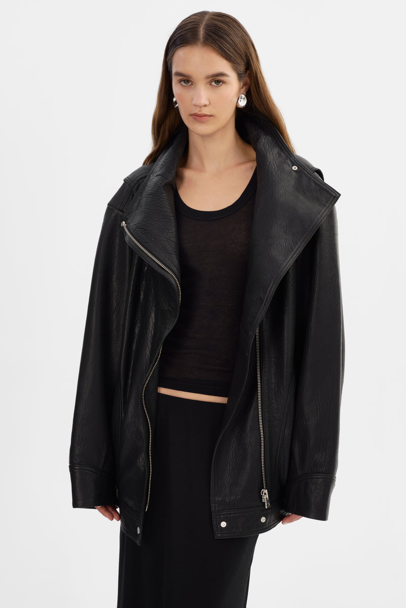 Oversized Leather Jacket